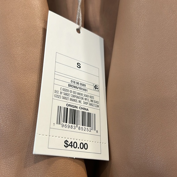 NWT! A new day brown faux leather blazer - Picture 3 of 5